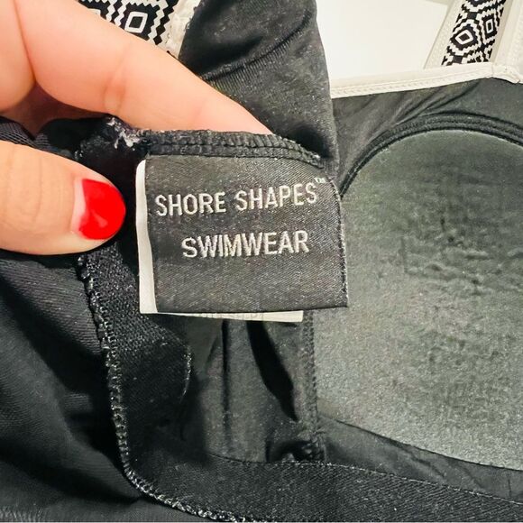 Shore Shapes Swimwear Women's One Piece Swimsuit Swimdress Geometric Print Sz 12 - Picture 7 of 9